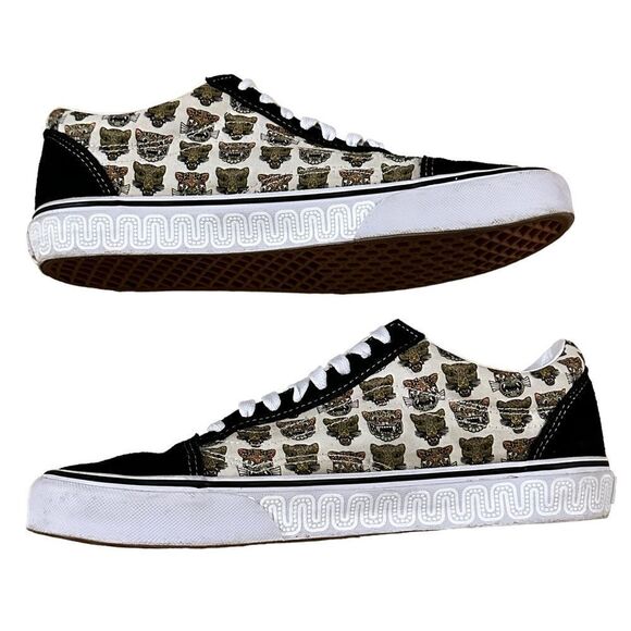 VANS ~ Old Skool Low Top Jaguar Black Men’s Canvas Suede Sneakers ~Size 9.5M/11W - Picture 4 of 13